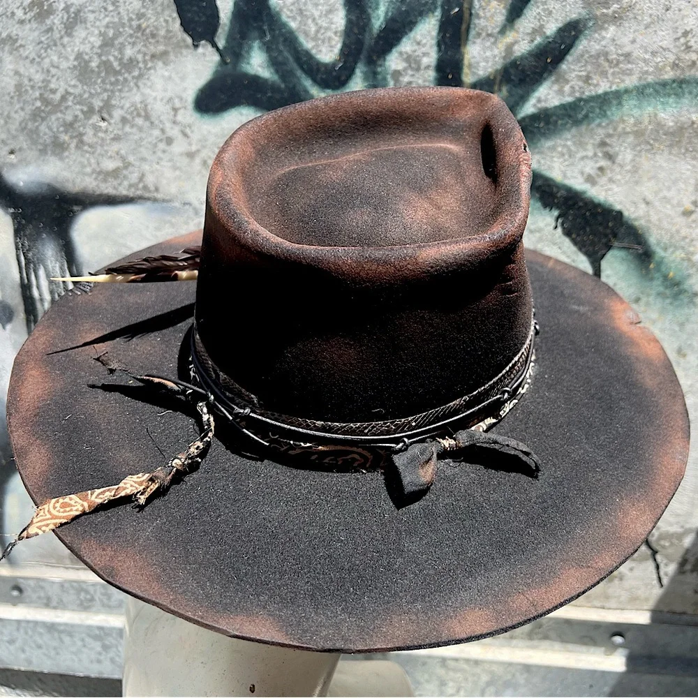 AFTER MIDNIGHT Custom Burned Dynafelt Hat - Picture 4 of 11